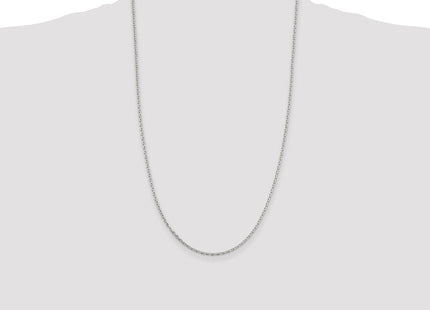 Sterling Silver Beveled Oval Cable Chain (Style QCA060-26)