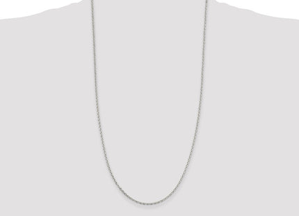 Sterling Silver Beveled Oval Cable Chain (Style QCA060-28)