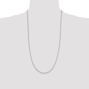 Sterling Silver Beveled Oval Cable Chain (Style QCA060-28)