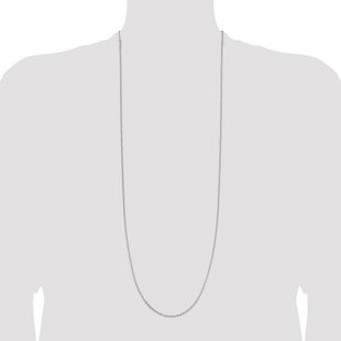 Sterling Silver Beveled Oval Cable Chain (Style QCA060-36)