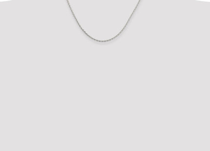 Sterling Silver Rhodium-plated Beveled Oval Cable Chain