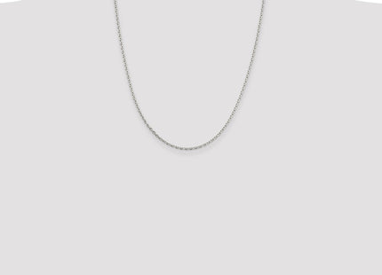 Sterling Silver Rhodium-plated Beveled Oval Cable Chain