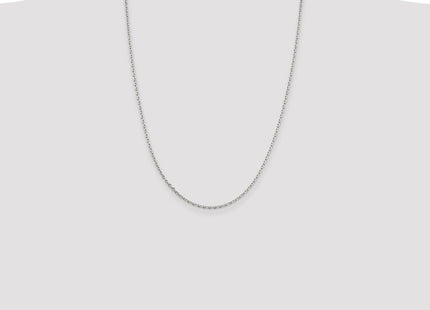 Sterling Silver Rhodium-plated Beveled Oval Cable Chain