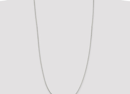Sterling Silver Rhodium-plated Beveled Oval Cable Chain