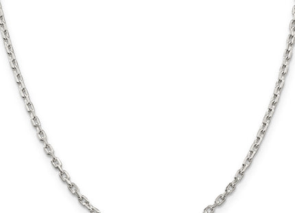 Sterling Silver Beveled Oval Cable Chain, 16 x 2.75mm