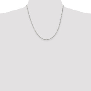 Sterling Silver Beveled Oval Cable Chain (Style QCA080-20)