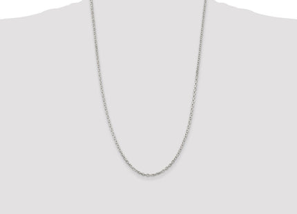 Sterling Silver Beveled Oval Cable Chain (Style QCA080-26)
