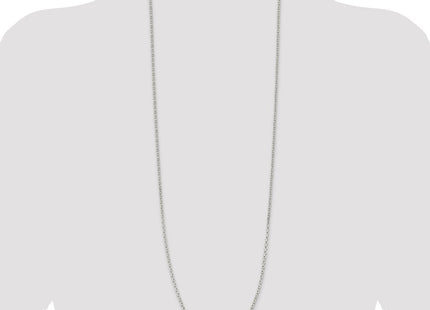 Sterling Silver Beveled Oval Cable Chain (Style QCA080-36)