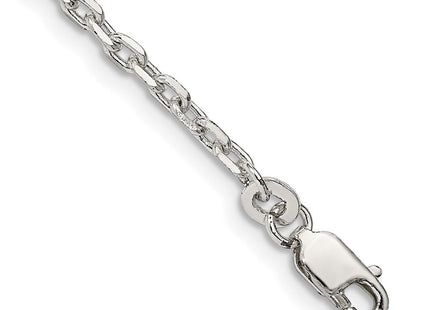 Sterling Silver Beveled Oval Cable Bracelet