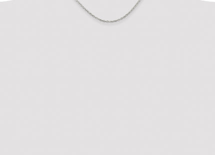 Sterling Silver Rhodium-plated Beveled Oval Cable Chain, 16 x 2.75mm (R-16)