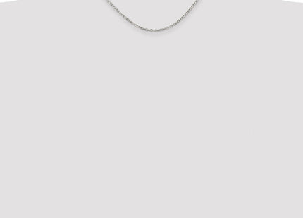 Sterling Silver Rhodium-plated Beveled Oval Cable Chain