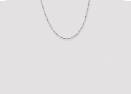 Sterling Silver Rhodium-plated Beveled Oval Cable Chain