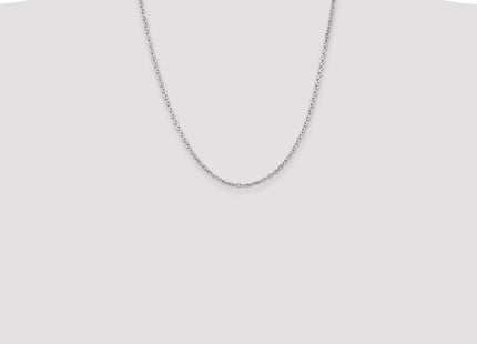 Sterling Silver Rhodium-plated Beveled Oval Cable Chain