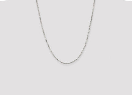 Sterling Silver Rhodium-plated Beveled Oval Cable Chain