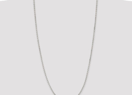 Sterling Silver Rhodium-plated Beveled Oval Cable Chain