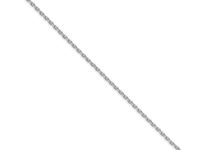 Sterling Silver Rhodium-plated Beveled Oval Cable Bracelet, 7 x 2.75mm