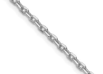 Sterling Silver Rhodium-plated Beveled Oval Cable Chain, 16 x 2.75mm (R-16)
