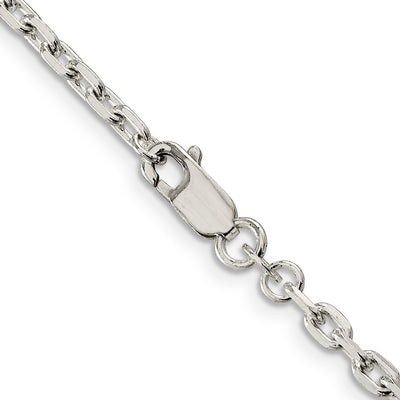 Sterling Silver Beveled Oval Cable Chain, 16 x 3.25mm