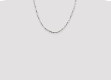 Sterling Silver Beveled Oval Cable Chain (Style QCA100-20)