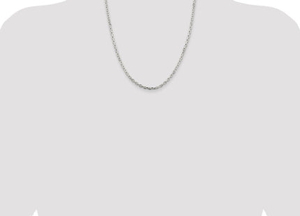 Sterling Silver Beveled Oval Cable Chain (Style QCA100-22)