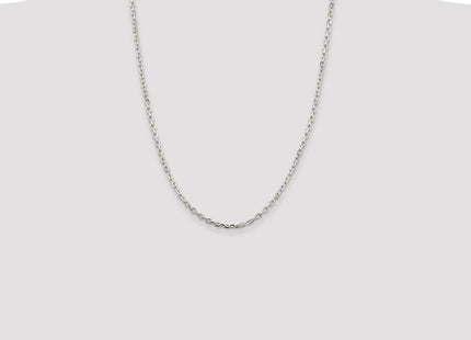 Sterling Silver Beveled Oval Cable Chain (Style QCA100-24)