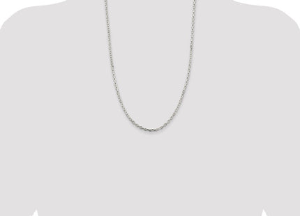 Sterling Silver Beveled Oval Cable Chain (Style QCA100-26)