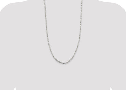 Sterling Silver Beveled Oval Cable Chain (Style QCA100-28)
