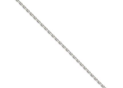 Sterling Silver Beveled Oval Cable Chain (Style QCA100-8)