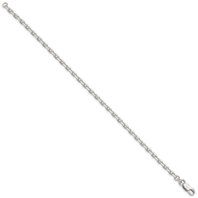 Sterling Silver Beveled Oval Cable Chain, 16 x 3.25mm