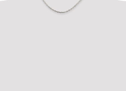 Sterling Silver Rhodium-plated Beveled Oval Cable Chain
