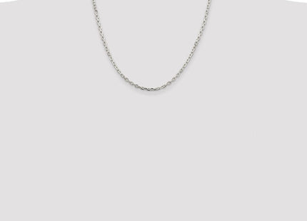 Sterling Silver Rhodium-plated Beveled Oval Cable Chain (Style QCA100R-20)