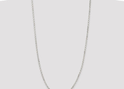 Sterling Silver Rhodium-plated Beveled Oval Cable Chain (Style QCA100R-30)