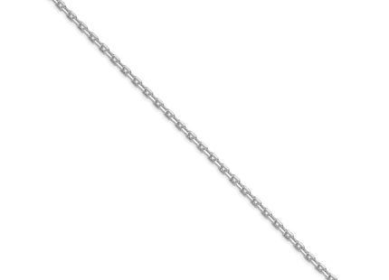 Sterling Silver Rhodium-plated Beveled Oval Cable Bracelet, 7 x 3.25mm