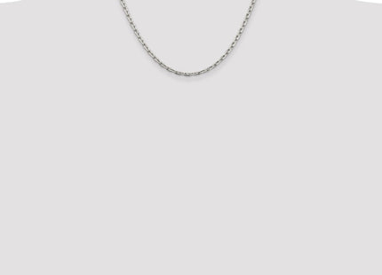 Sterling Silver Beveled Oval Cable Chain (Style QCA120-18)