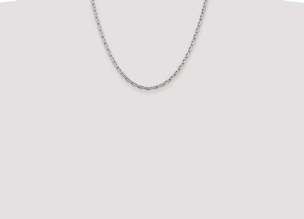 Sterling Silver Beveled Oval Cable Chain (Style QCA120-20)