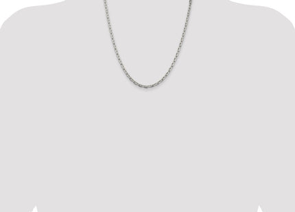 Sterling Silver Beveled Oval Cable Chain (Style QCA120-22)