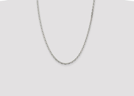 Sterling Silver Beveled Oval Cable Chain (Style QCA120-24)