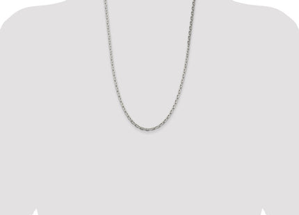 Sterling Silver Beveled Oval Cable Chain (Style QCA120-26)