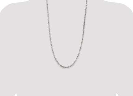 Sterling Silver Beveled Oval Cable Chain (Style QCA120-28)