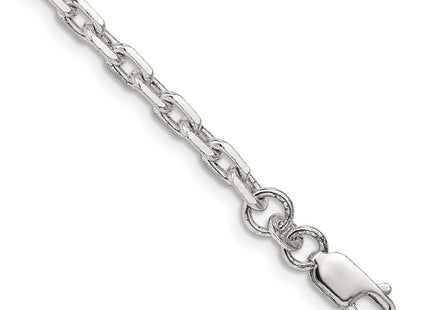 Sterling Silver Beveled Oval Cable Bracelet