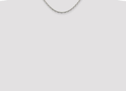 Sterling Silver Rhodium-plated Beveled Oval Cable Chain