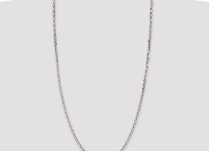 Sterling Silver Rhodium-plated Beveled Oval Cable Chain