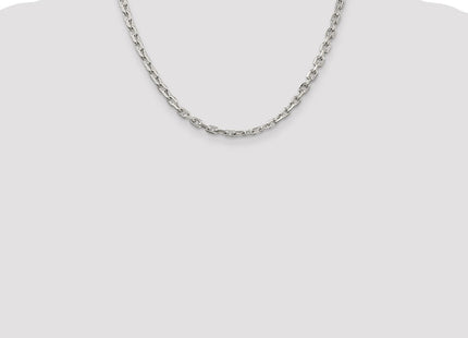 Sterling Silver Beveled Oval Cable Chain (Style QCA150-18)