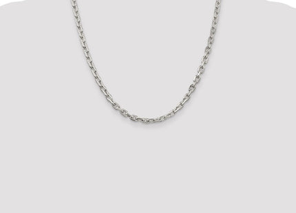 Sterling Silver Beveled Oval Cable Chain (Style QCA150-20)