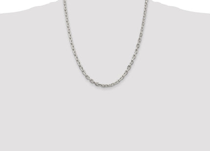 Sterling Silver Beveled Oval Cable Chain (Style QCA150-22)