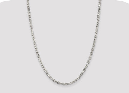 Sterling Silver Beveled Oval Cable Chain (Style QCA150-24)