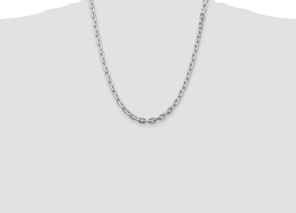 Sterling Silver Beveled Oval Cable Chain (Style QCA170-22)