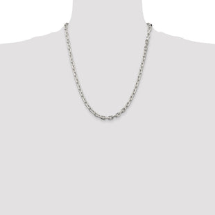 Sterling Silver Beveled Oval Cable Chain (Style QCA170-22)