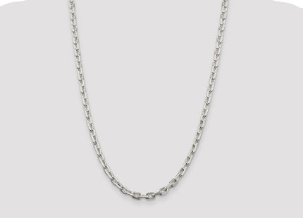 Sterling Silver Beveled Oval Cable Chain (Style QCA170-24)