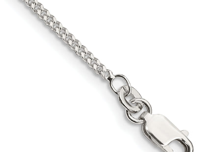 Sterling Silver Curb Chain Anklet, 9 x 1.75mm